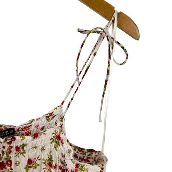 New Zara Patchwork Floral Print Playsuit Romper Size Medium - Picture 6 of 16